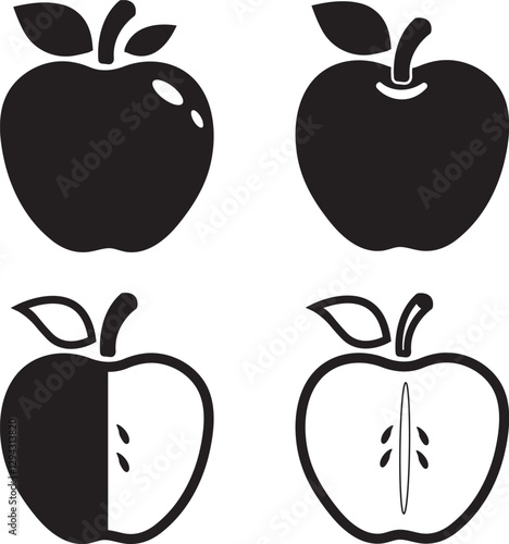 apple icon design, apple thin line design vector