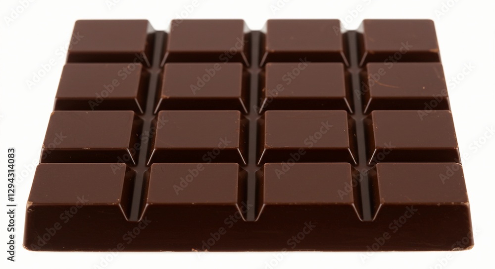 Obraz premium Pieces of dark chocolate isolated on white background.