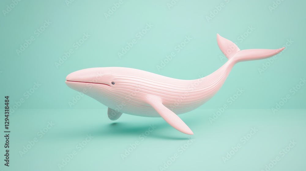 Pastel Pink Whale 3D Render Minimalist Aquatic Life Ocean Animal Illustration Pastel Pink Whale 3D Render Minimalist Aquatic Life Ocean Animal Illustration