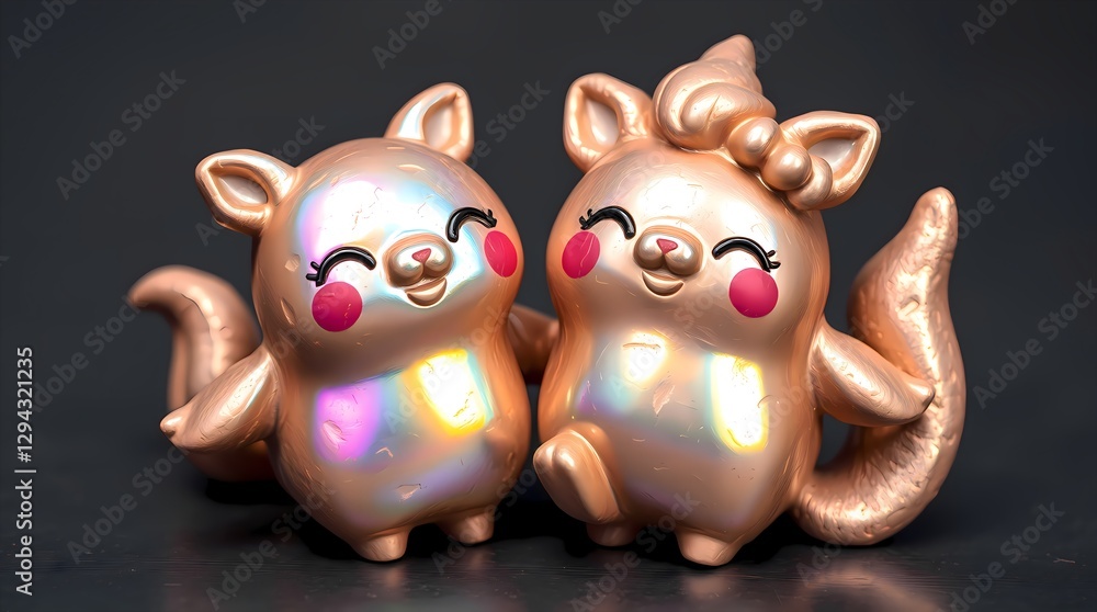 Adorable and charming features, modeled shapes of two pigs smiling together. Adorable and charming features, modeled shapes of two pigs smiling together.