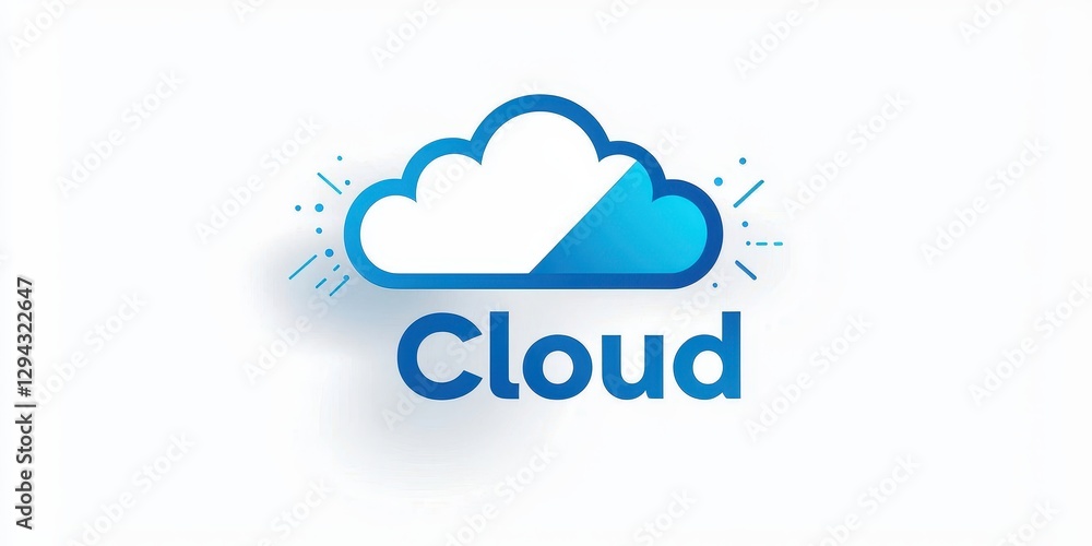 Cloud computing technology with data network. Cloud logo design with blue tones and modern style. Cloud computing technology with data network. Cloud logo design with blue tones and modern style.