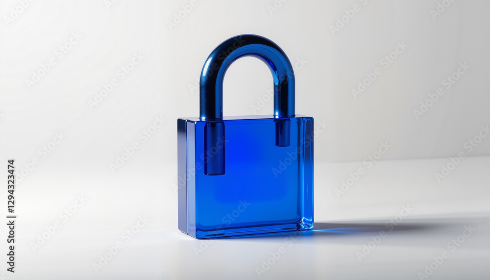 Fototapeta premium Cobalt blue padlock symbolizing security, law enforcement, and justice