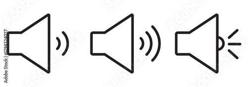 Speaker and mute icon set in black circles