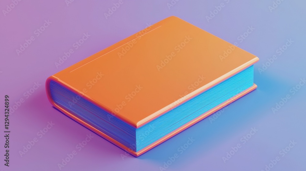 Vibrant Orange Book with Teal Pages Studio Shot Minimalist Design Education Concept Vibrant Orange Book with Teal Pages Studio Shot Minimalist Design Education Concept