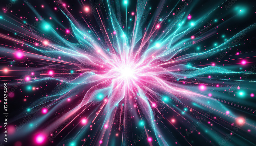 Pink and Teal Energy Burst Abstract Background Pink and Teal Energy Burst Abstract Background
