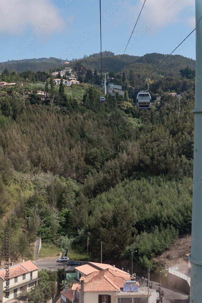 Fototapeta premium Cable car from Funchal to Monte on the island of Madeira.