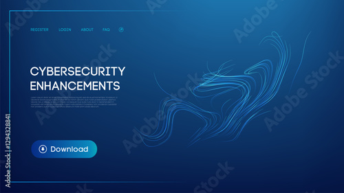 Glowing abstract blue lines representing cybersecurity enhancements