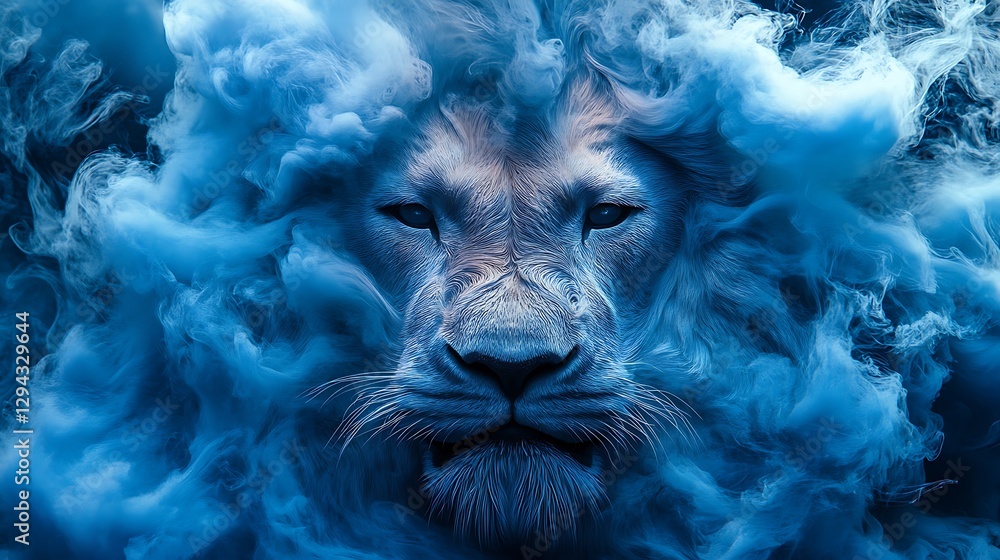 Majestic Lion in Blue Smoke (1) Majestic Lion in Blue Smoke (1)
