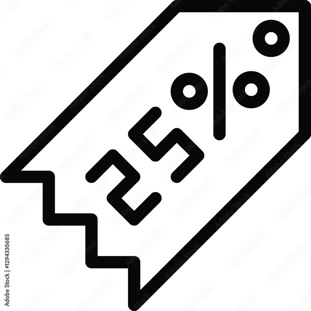 Discount Label Icon Offering 25 Percent Savings in Simplistic Design Discount Label Icon Offering 25 Percent Savings in Simplistic Design