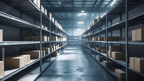Empty factory shelves with missing raw materials, shortages, production delays, supply chain issues

