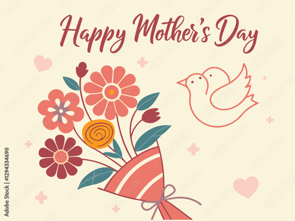 Happy Mothers Day lettering set. Handmade calligraphy vector illustration. Mother's day card with heart Happy Mothers Day lettering set. Handmade calligraphy vector illustration. Mother's day card with heart