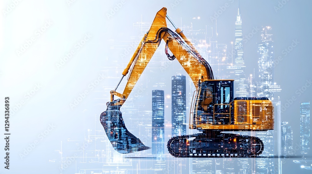 Heavy Duty Loader on a Construction Site with Bright Machinery Colors and Rugged Detailing