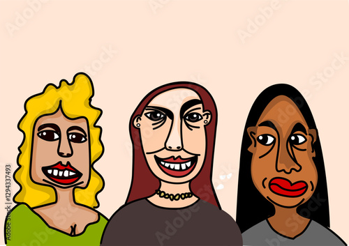 Illustration of some girls