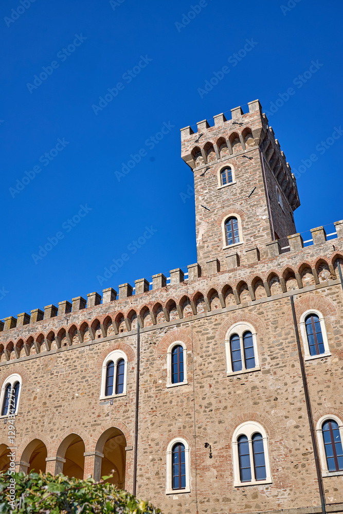Fototapeta premium Historic Castle Exterior with Stone Wall