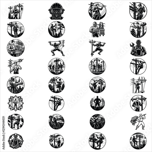 Lineman Electrician Silhouette 