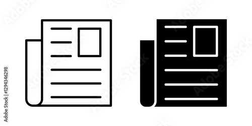 flat black newspape Icon set.Symbol isolated white background. vector illustration. color editable.