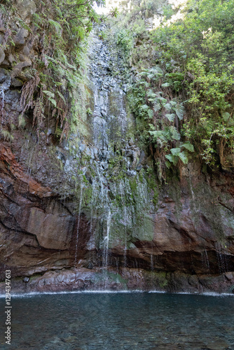 Fototapeta Naklejka Na Ścianę i Meble -  Stunning waterfalls in 25 fountains in Madeira.