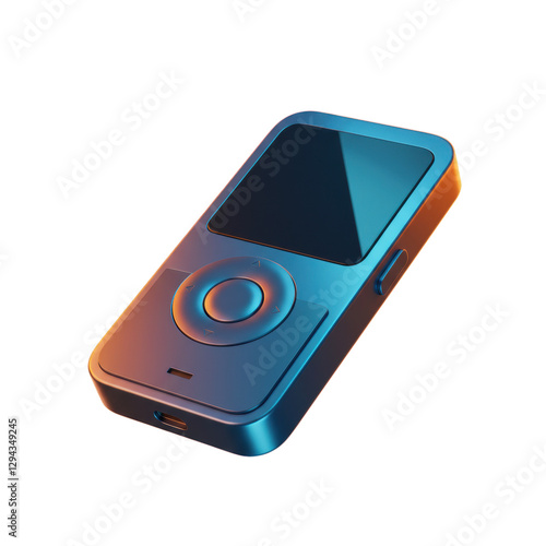 Isolated Retro Style MP3 Player with Buttons