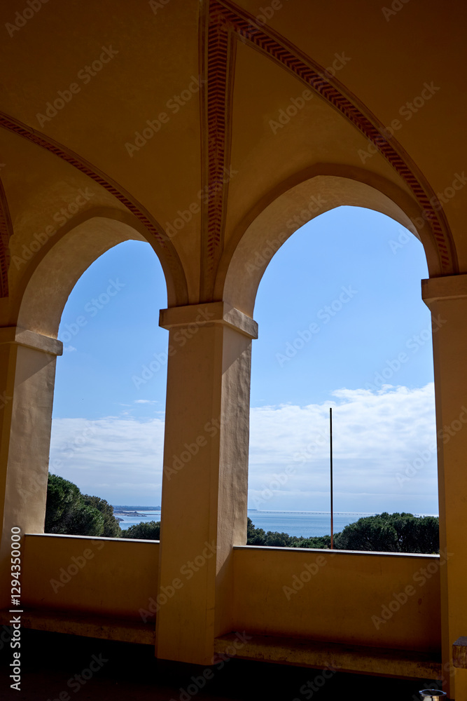 Fototapeta premium Scenic View Through Arches with Trees