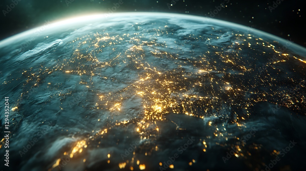 Earth at night illuminated global connectivity showcasing from space high resolution picture Earth at night illuminated global connectivity showcasing from space high resolution picture