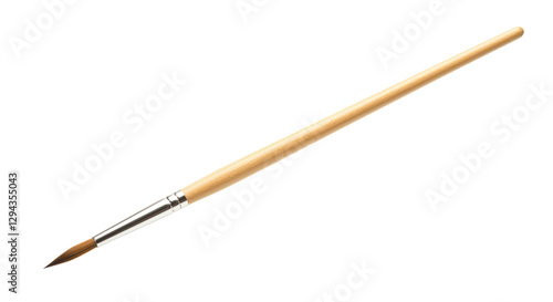 Isolated Single Round Paint Brush, Fine Detail Work