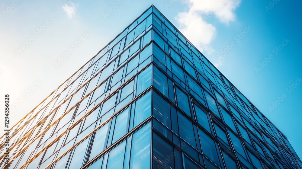 Modern office building exterior with glass facade Modern office building exterior with glass facade