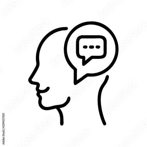 Mindset coaching icon in black outline style