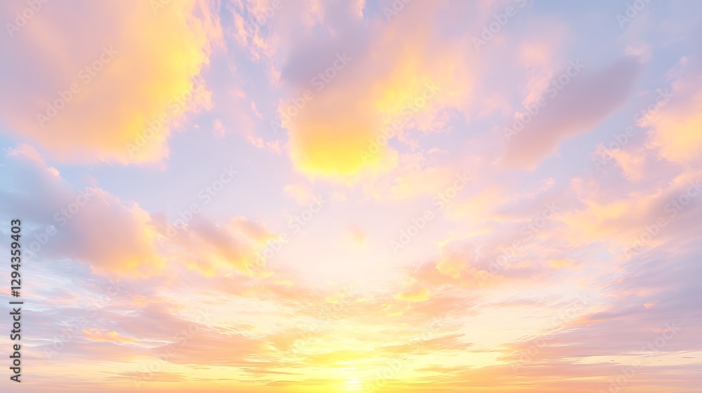 The sky at sunset, transitioning from golden yellow to delicate pink tones, creating a peaceful and vibrant atmosphere. The sky at sunset, transitioning from golden yellow to delicate pink tones, creating a peaceful and vibrant atmosphere.