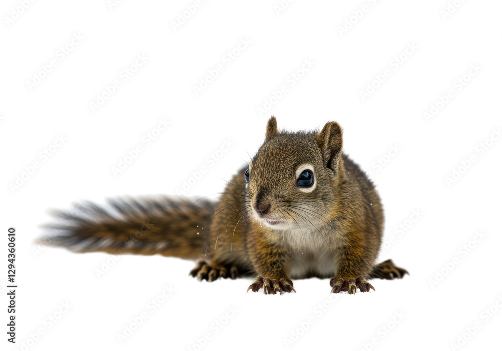 Fototapeta premium Isolated Alert Squirrel Resting - Wildlife Observation