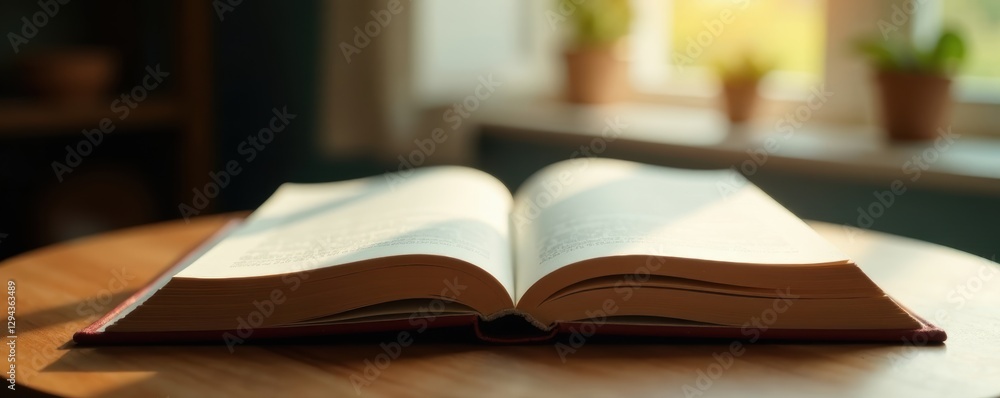 Close-up, hardcover book; soft window light, subtle shadows , cover, still life Close-up, hardcover book; soft window light, subtle shadows , cover, still life