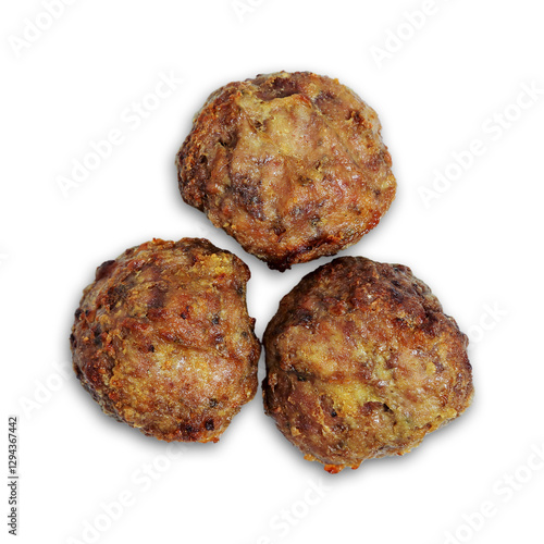 Wallpaper Mural three freshly cooked meatballs isolated Torontodigital.ca
