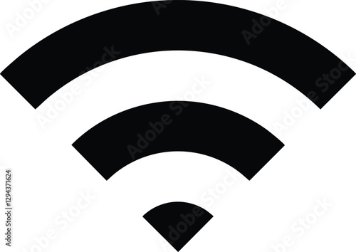 Modern Wi-Fi Symbol Clipart Vector Illustration – Wireless Network Icon with Signal Waves for Digital Connectivity, Internet Access, and Technology Design