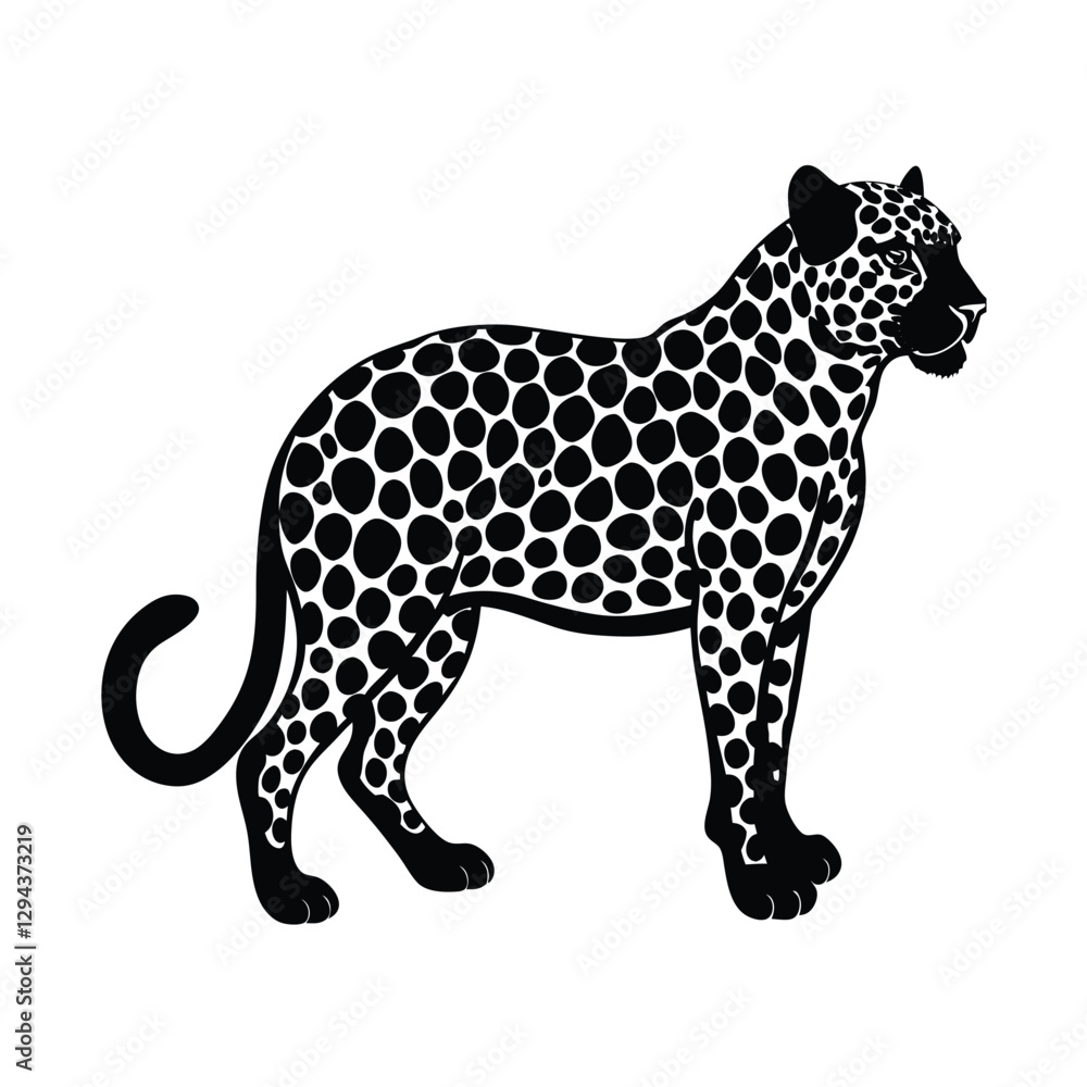 Leopard Silhouette Vector Art Illustration | Minimalist Black Leopard Design Leopard Silhouette Vector Art Illustration | Minimalist Black Leopard Design