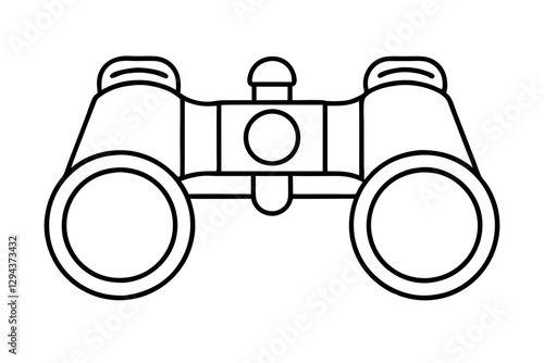 "Binocular Field Glasses - Flat Icon Vector"

