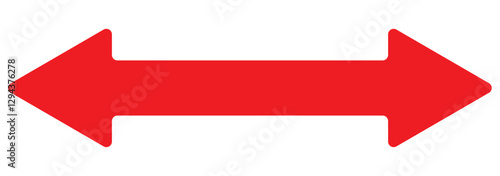 Dual sided black arrow. Horizontal dual sided long straight arrow signs. double arrow icon.