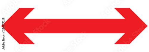 Dual sided black arrow. Horizontal dual sided long straight arrow signs. double arrow icon.