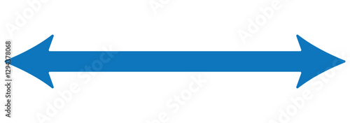 Dual sided black arrow. Horizontal dual sided long straight arrow signs. double arrow icon.