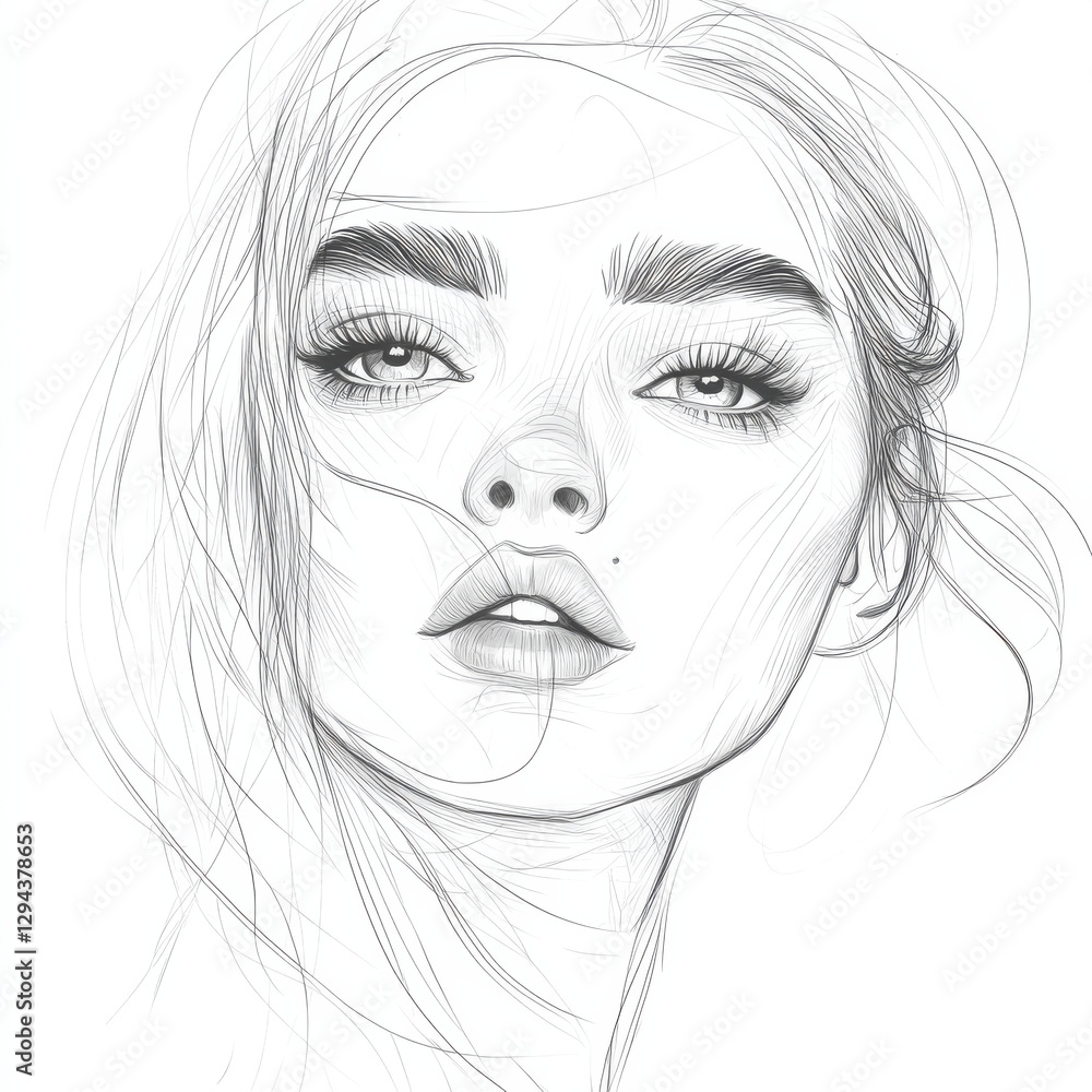 A hand-drawn sketch-style vector illustration set, minimalistic pencil line art, perfect for trendy editorial designs and digital illustrations. 