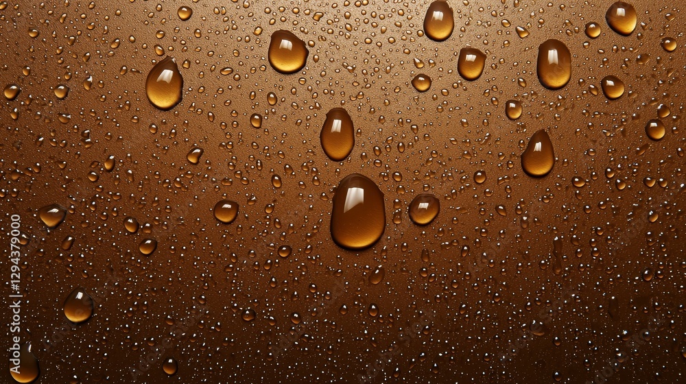 Intricate macro photography, exquisite water droplets on a textured brown surface Intricate macro photography, exquisite water droplets on a textured brown surface