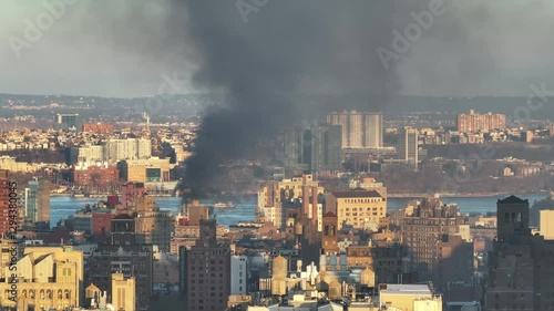 Wallpaper Mural Aerial view of a fire in New York City Torontodigital.ca