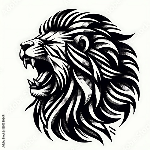 Wallpaper Mural Roaring lion head graphic design. Torontodigital.ca