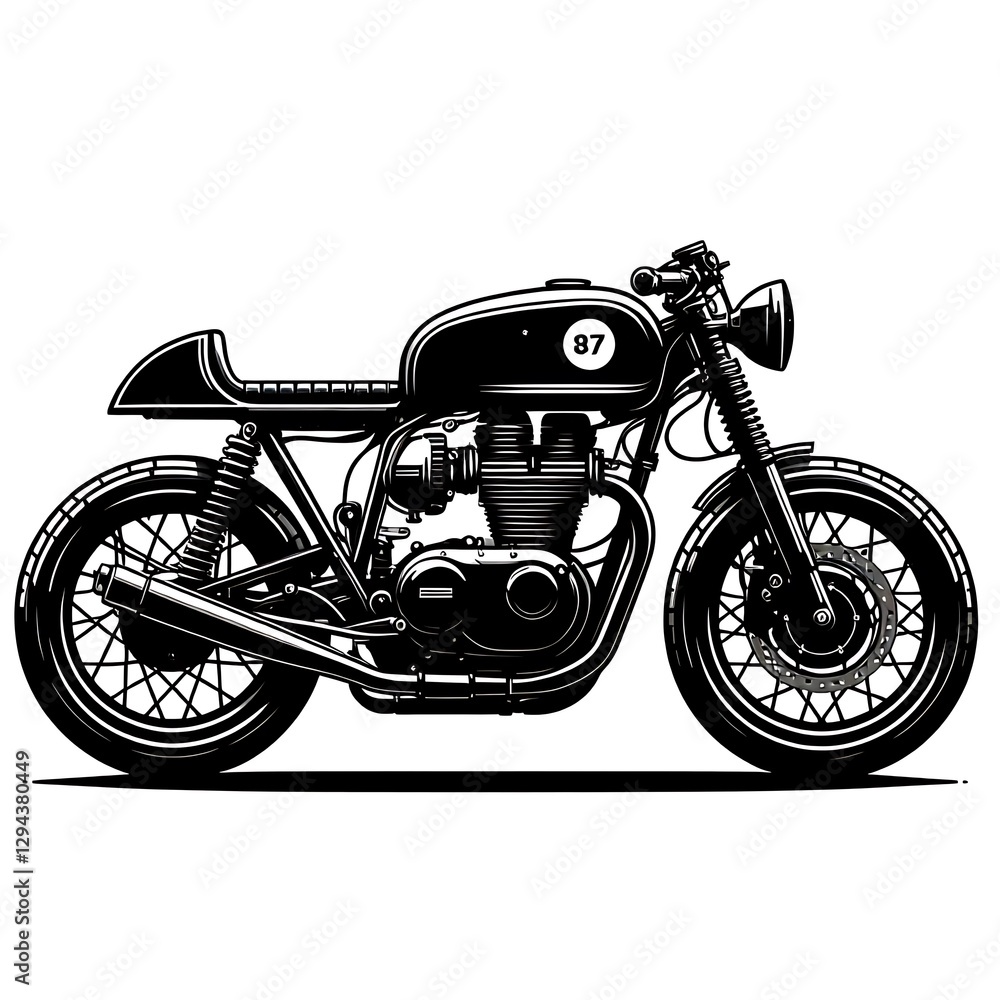 Fototapeta premium Side view of a custom motorcycle. 