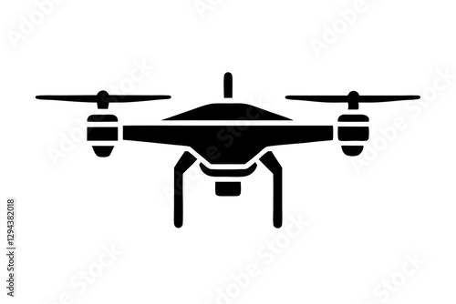 "Civilian Aerial Drone Flat Icon for Apps and Websites – Vector Design"