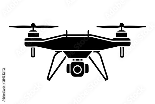 "Civilian Aerial Drone Flat Icon for Apps and Websites – Vector Design"