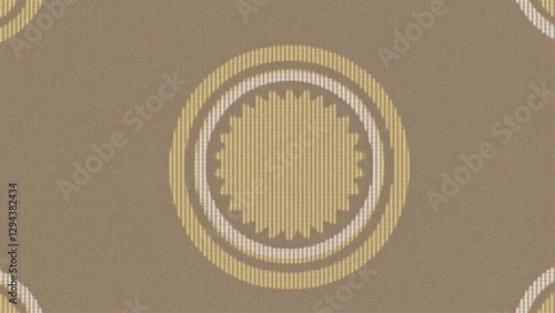 Seamless Beige and Gold Circular Pattern Texture