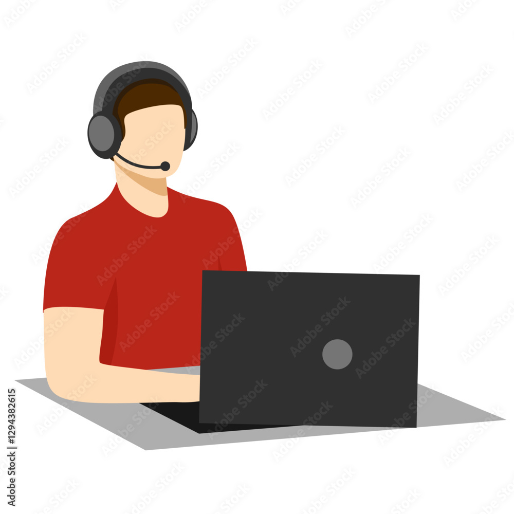 man who works in customer service providing package delivery services man who works in customer service providing package delivery services