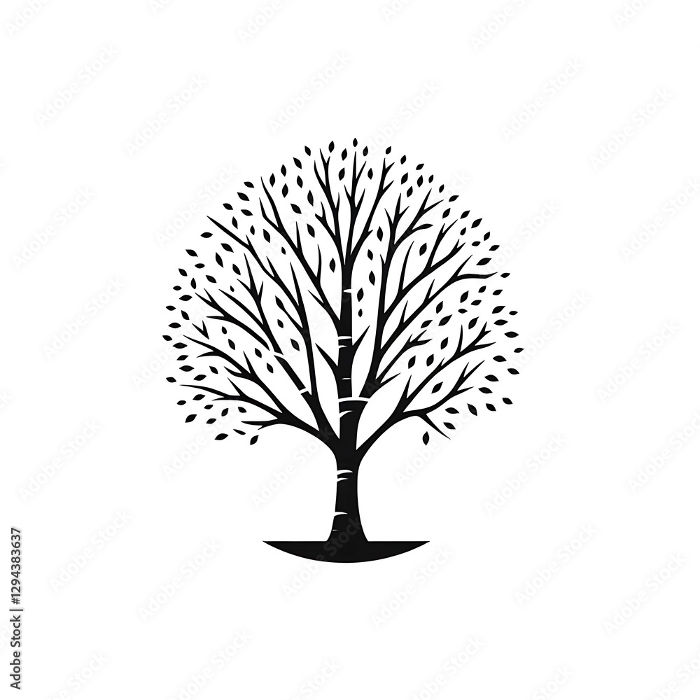 Fototapeta premium Silhouetted tree graphic design.