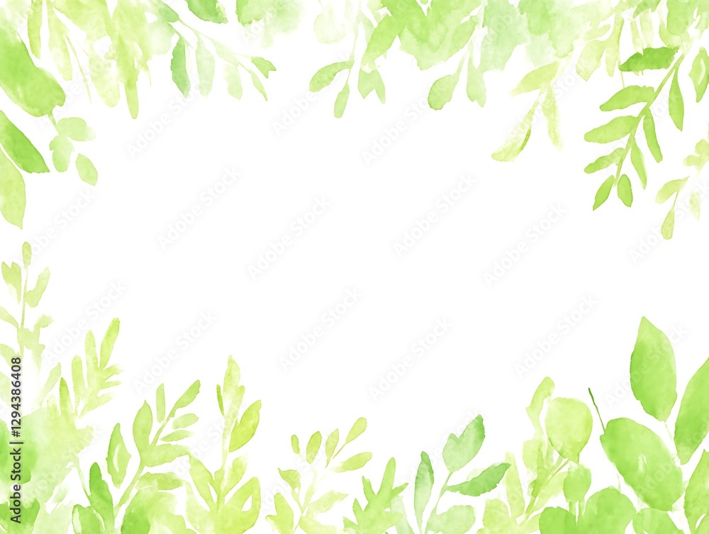 Green leaves frame, spring nature Green leaves frame, spring nature