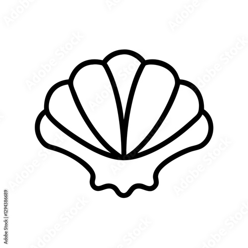 Seashell icon outline for summer vacation, beach concept