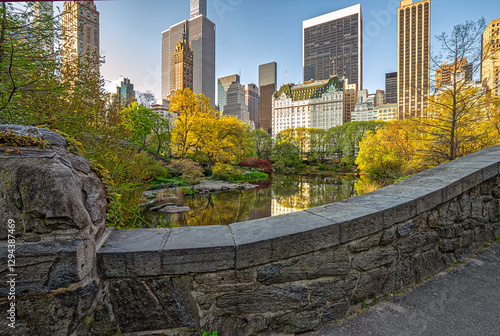 Gapstow Bridge in Central Park, early spring